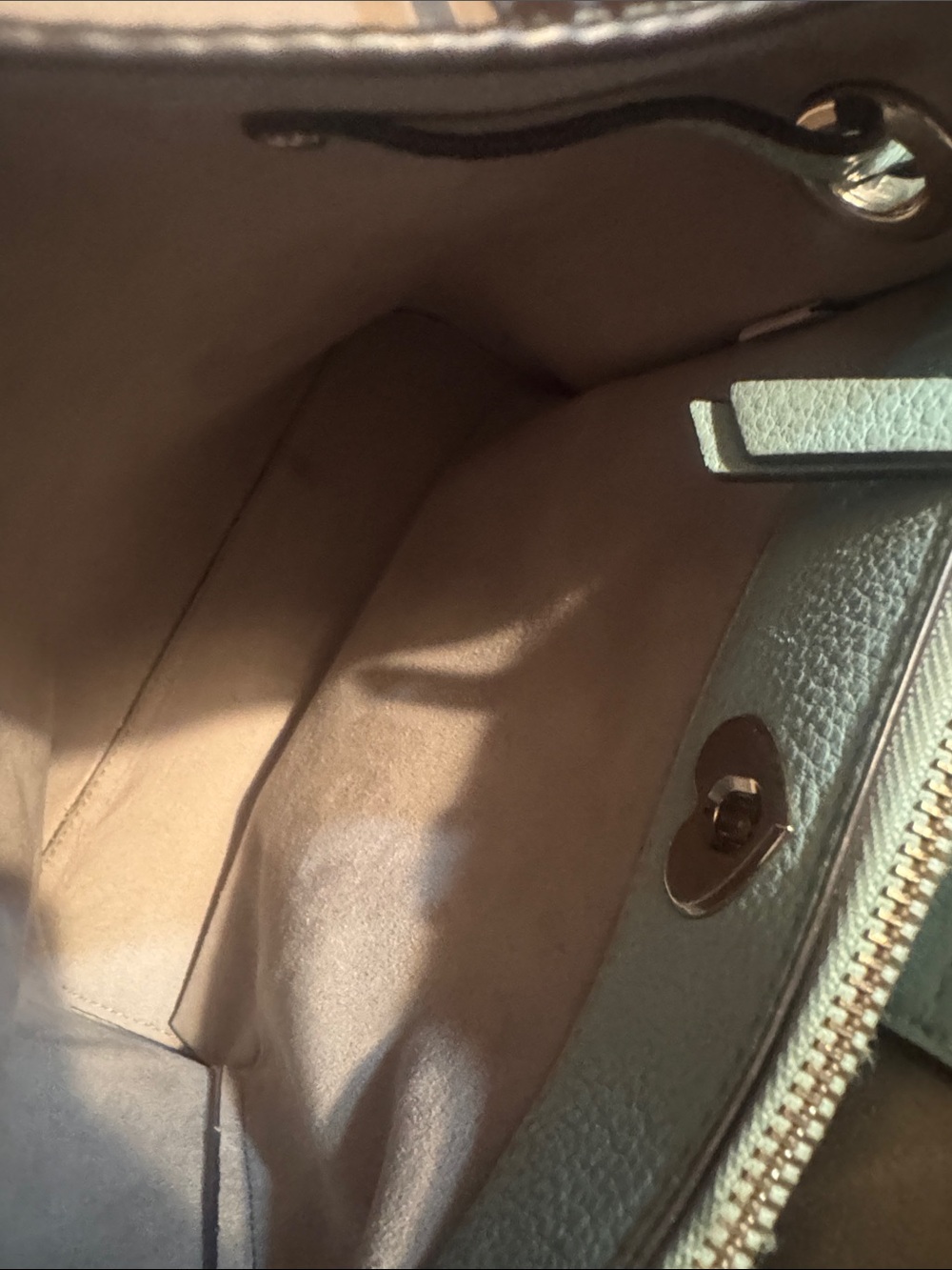 kate spade light aqua leather bucket shoulder bag - Picture 7 of 15